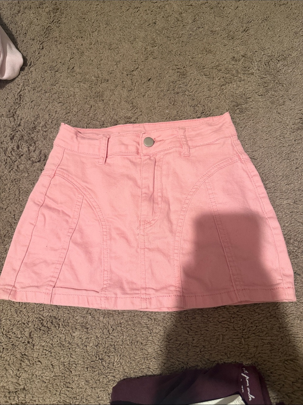Women's Pink Denim Mini Skirt